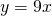 y=9x