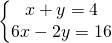 \left\{\begin{matrix} x+y=4\\ 6x-2y=16\end{matrix}\right.