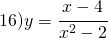 16) y=\cfrac{x-4}{x^{2}-2}