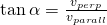 \tan \alpha =\frac{v_{perp}}{v_{parall}}