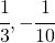 \cfrac{1}{3},-\cfrac{1}{10}