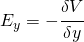 E_{y}=-\cfrac{\delta V}{\delta y}