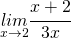 \underset{x\rightarrow2}{lim}\cfrac{x+2}{3x}