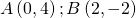 A\left (0,4 \right );B\left ( 2,-2 \right )