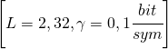 \left [ L=2,32,\gamma =0,1\cfrac{bit}{sym} \right ]