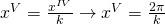 x^{V}=\frac{x^{IV}}{k}\rightarrow x^{V}=\frac{2\pi}{k}