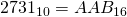 2731_{10}=AAB_{16}