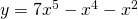 y=7x^{5}-x^{4}-x^{2}