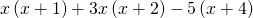 x\left(x+1\right)+3x\left(x+2\right)-5\left(x+4\right)