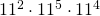 11^{2}\cdot 11^{5}\cdot 11^{4}