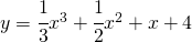 y=\cfrac{1}{3}x^{3}+\cfrac{1}{2}x^{2}+x+4