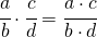 \cfrac{a}{b}\cdot \cfrac{c}{d}=\cfrac{a\cdot c}{b\cdot d}