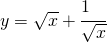 y=\sqrt{x}+\cfrac[l]{1}{\sqrt{x}}