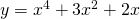 y=x^{4}+3x^{2}+2x