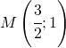 M\left ( \cfrac{3}{2};1 \right )