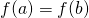 f(a)=f(b)