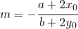 m=-\cfrac{a+2x_{0}}{b+2y_{0}}