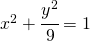 x^2+\cfrac{y^2}{9}=1